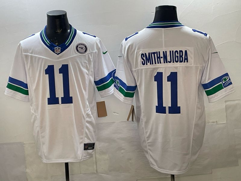 Men 2026 Seattle Seahawks #11 Smith-Njigba White 3th generation Nike Limited NFL Jersey style 02->seattle seahawks->NFL Jersey